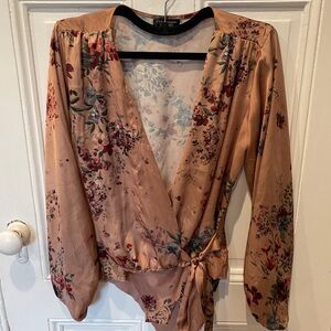 Floral Wrap Blouse